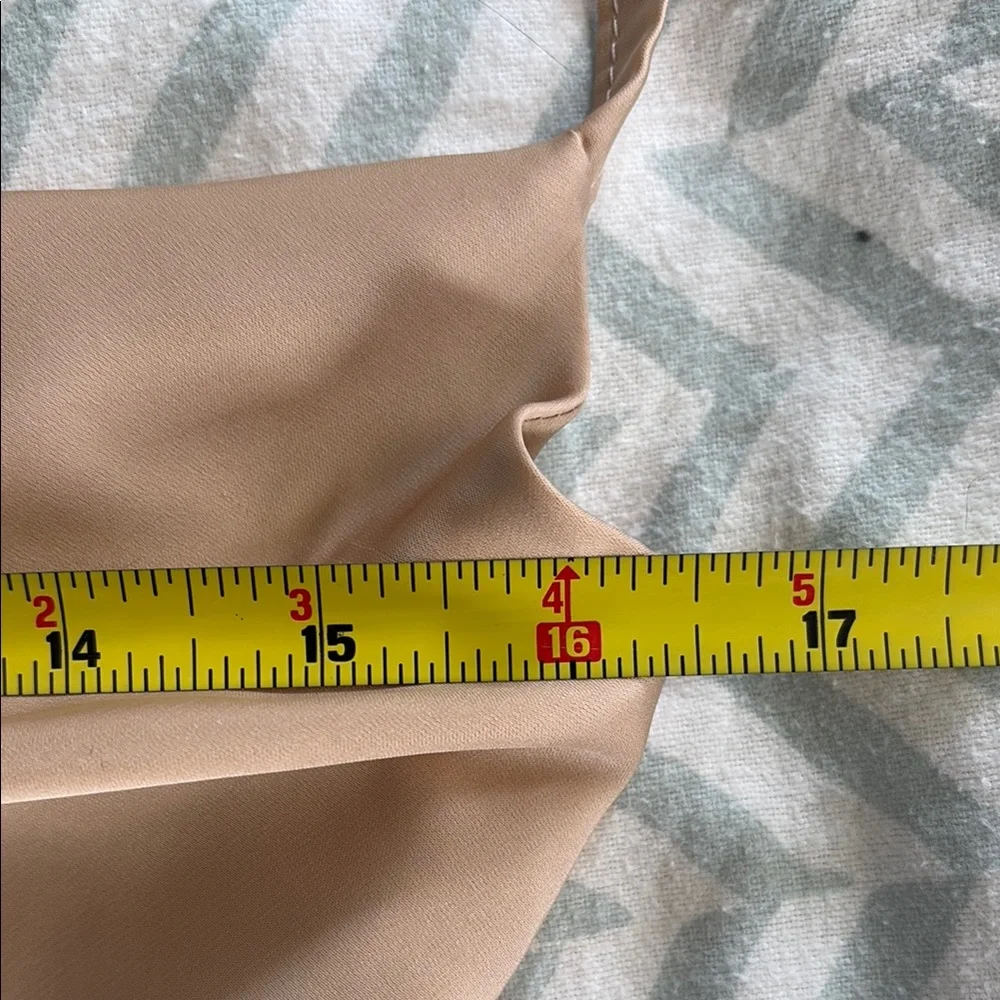 Elegant Strapless Tan Dress - Picture 5 of 5